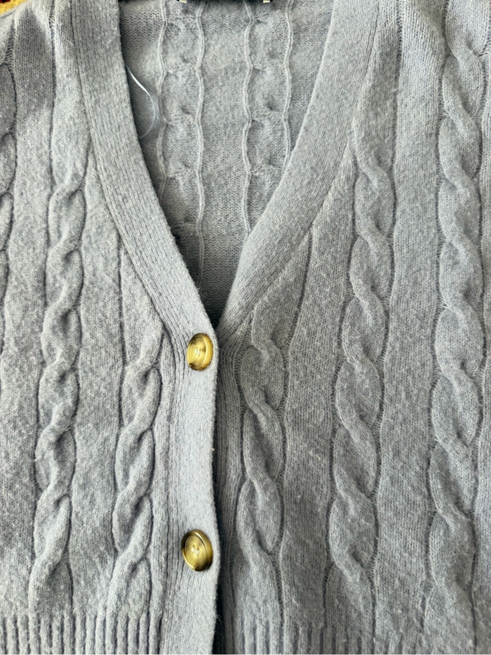 Zara Women Lavender Purple Cable Knit Cropped Cardigan Sweater Oversized Small - Picture 3 of 4